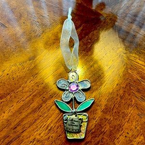 “GOD BLESS MY GODMOTHER” stained glass decor.